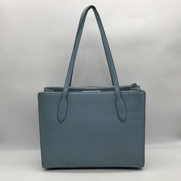 Coach Light Blue Leather Nina Tote Bag CR096 - Picture 2 of 11